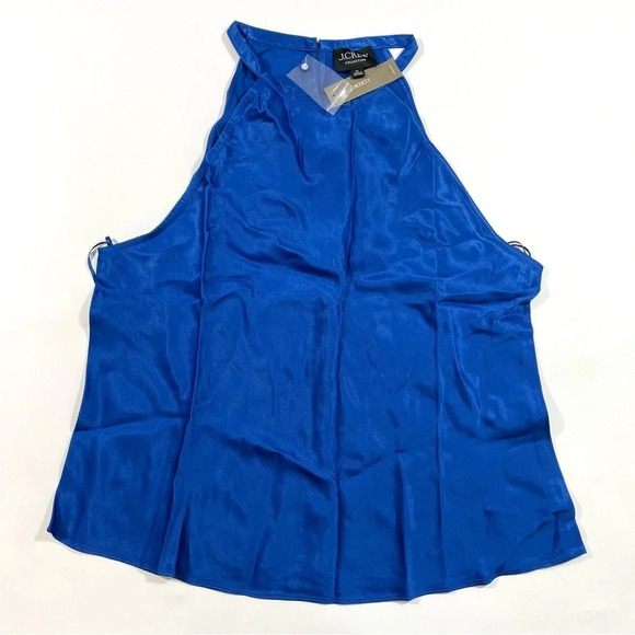 J Crew Collection Amber Tank Top Luster Crepe Royal Tanzanite - Picture 2 of 9